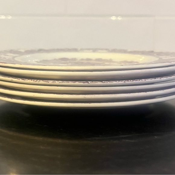 6 Vintage Clarice Cliff PURPLE Dessert Plates - Picture 8 of 8